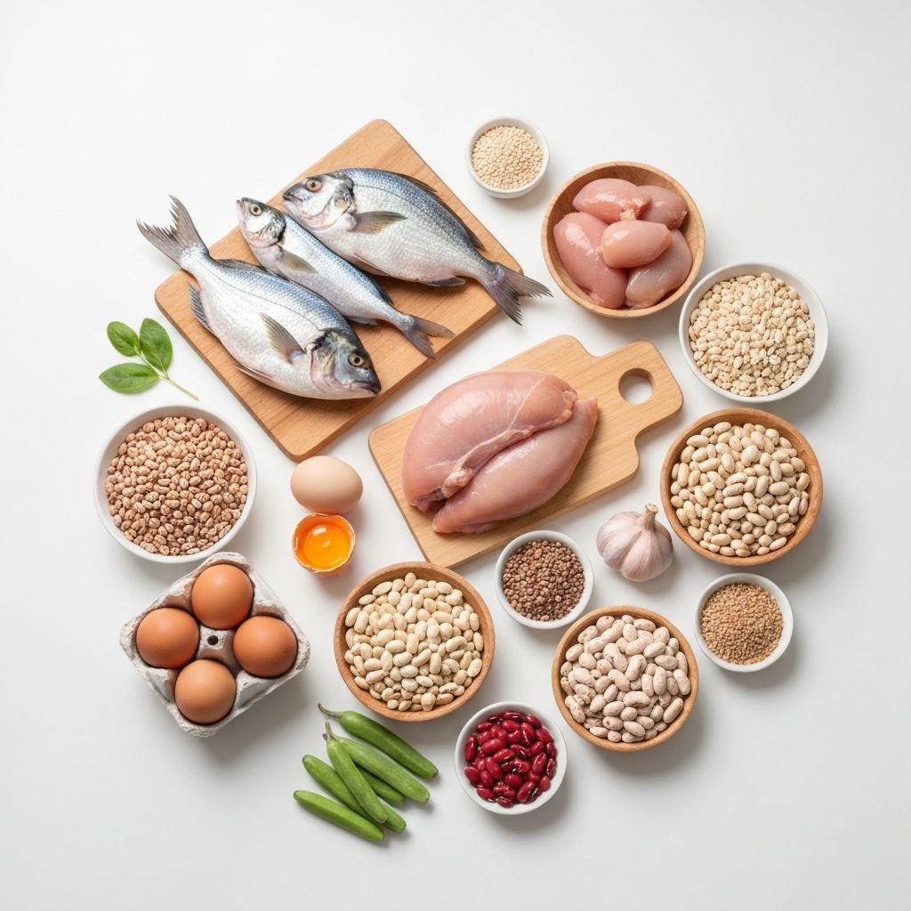 Proteinski izvori - riba, piletina, jaja, mahunarke, sjemenke