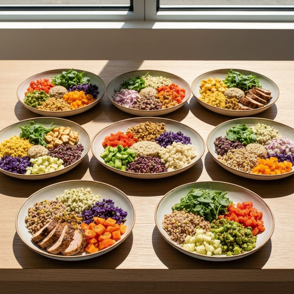 Uravnotežene posude sa različitim namirnicama